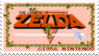A stamp of the of the original Legend of Zelda title screen